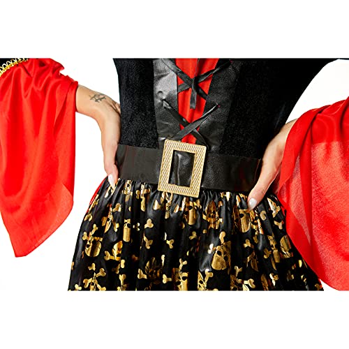 Faynore Pirate Costume for Women Halloween Pirate Role Play Costume Dress-Up Set with Hat Buccaneer Cosplay Fancy Dress