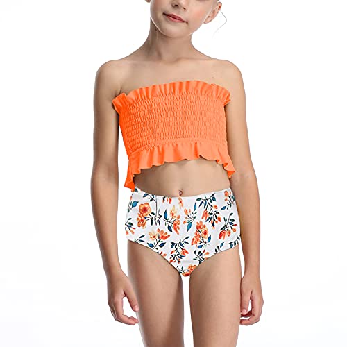 high waisted bikini with flounce top