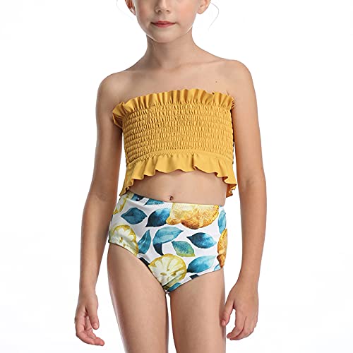 yellow floral bandeau bikini